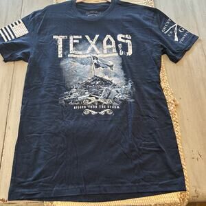 Grunt Style Navy Blue Texas Bigger Than Storm Crew Neck T Shirt Men’s Sz M